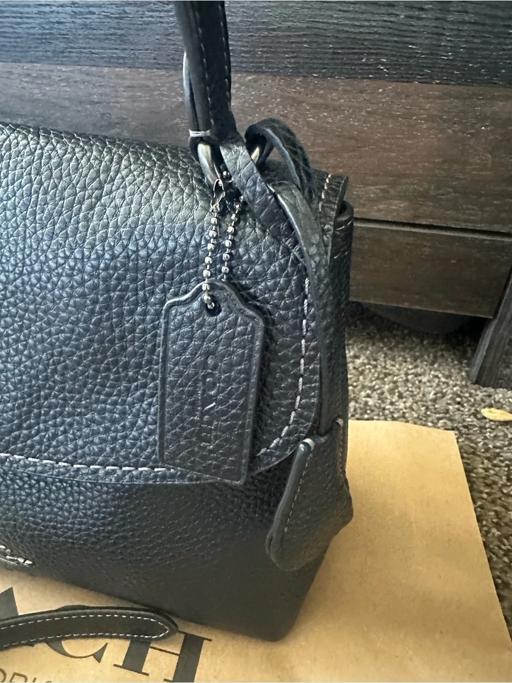 Coach Black Pebbled Leather Satchel